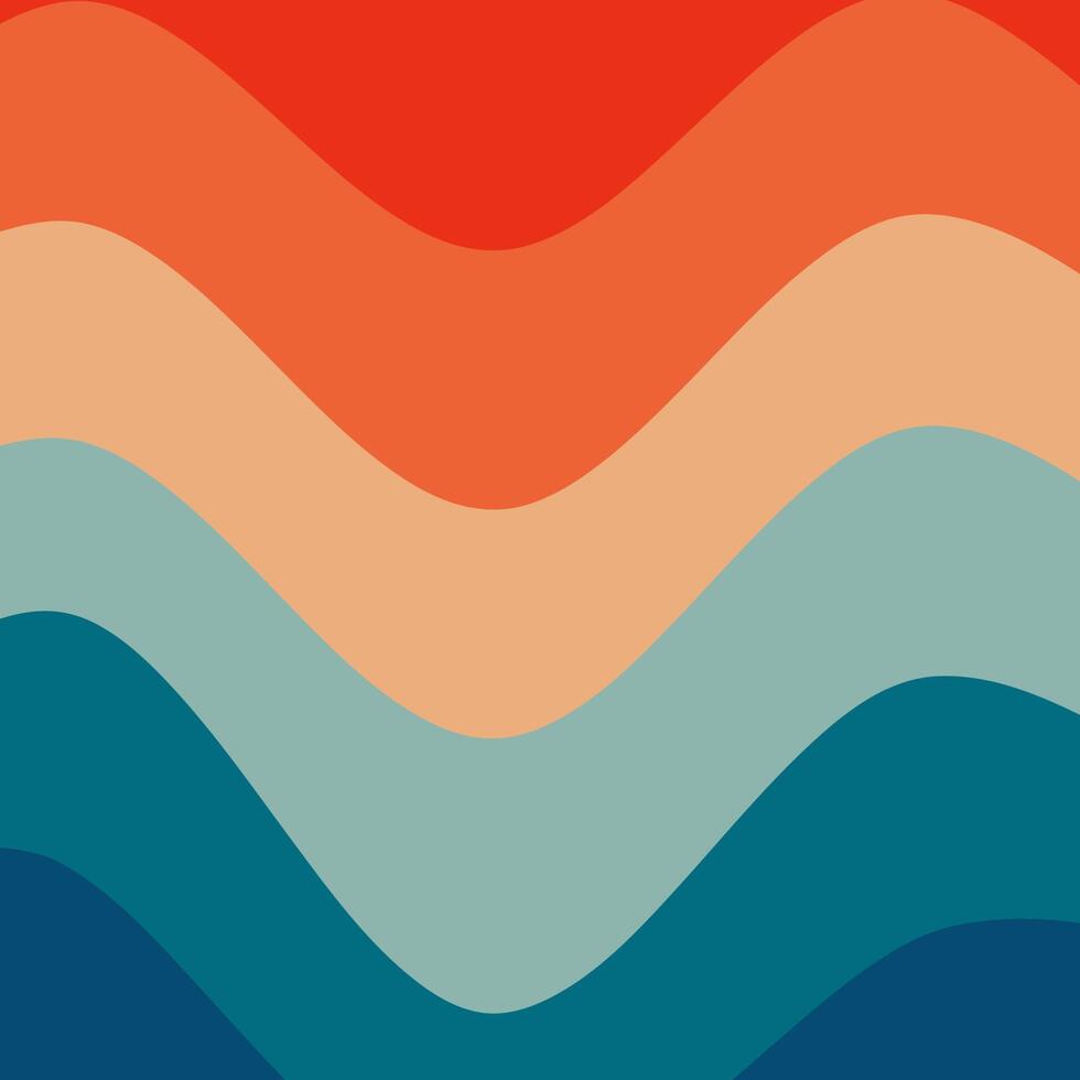Wavy groovy retro background vector