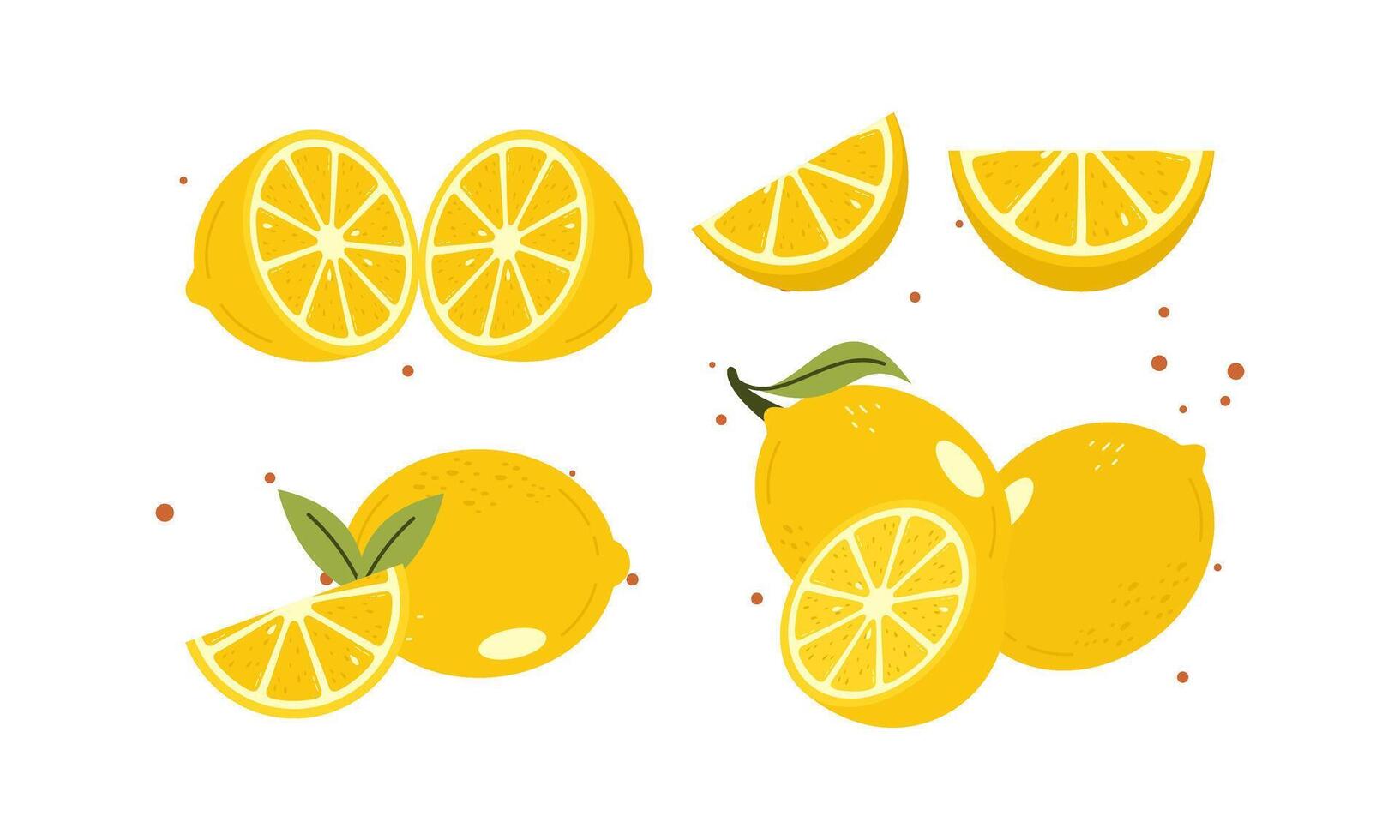 Collection of Cartoon Lemons Featuring Fresh and Sour Designs. vector