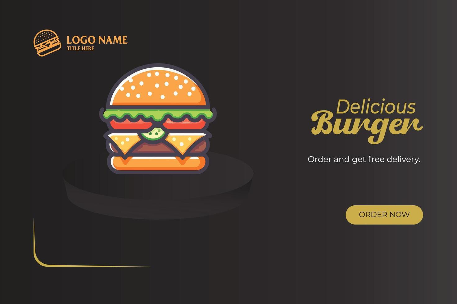 Burger Ad Design Template for Restaurant. vector