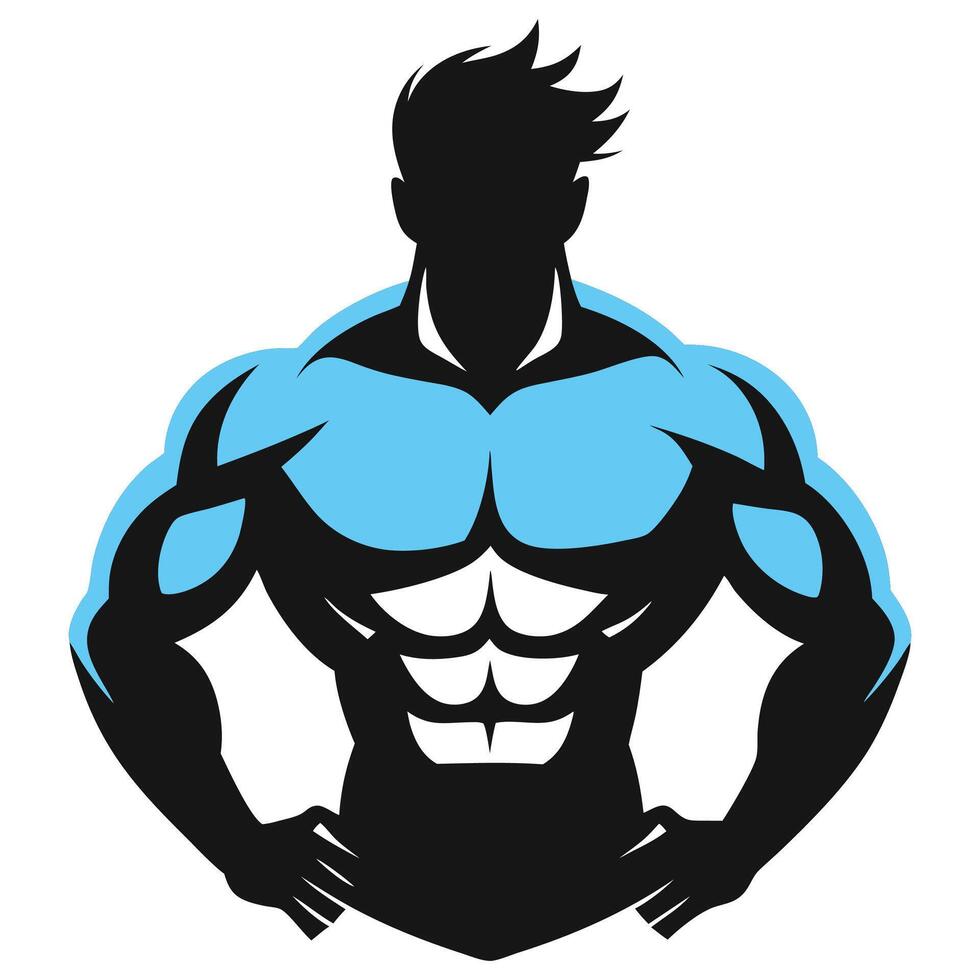 gym bodybuilder silhouette hunk, Gym, men illustration,,Muscular bodybuilder with dumbbells exercising - cut out silhouette stock vector