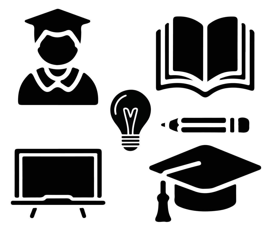 Education icon set, simple edu icon, higher education illustration vector