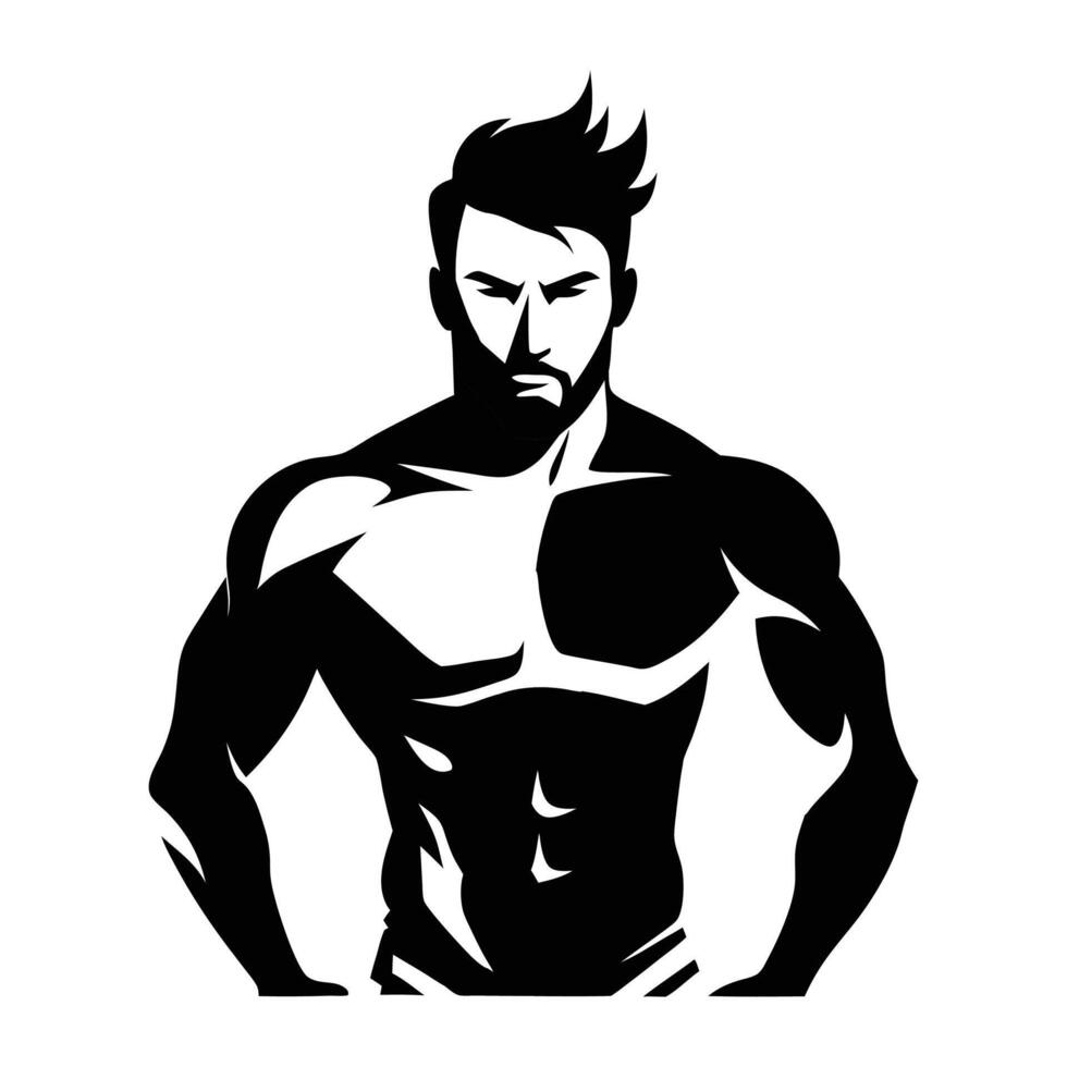 gym bodybuilder silhouette hunk,Silhouettes of Athletic Men, Power Athletic, Strong Man, Barbell, Bodybuilding, Gym vector