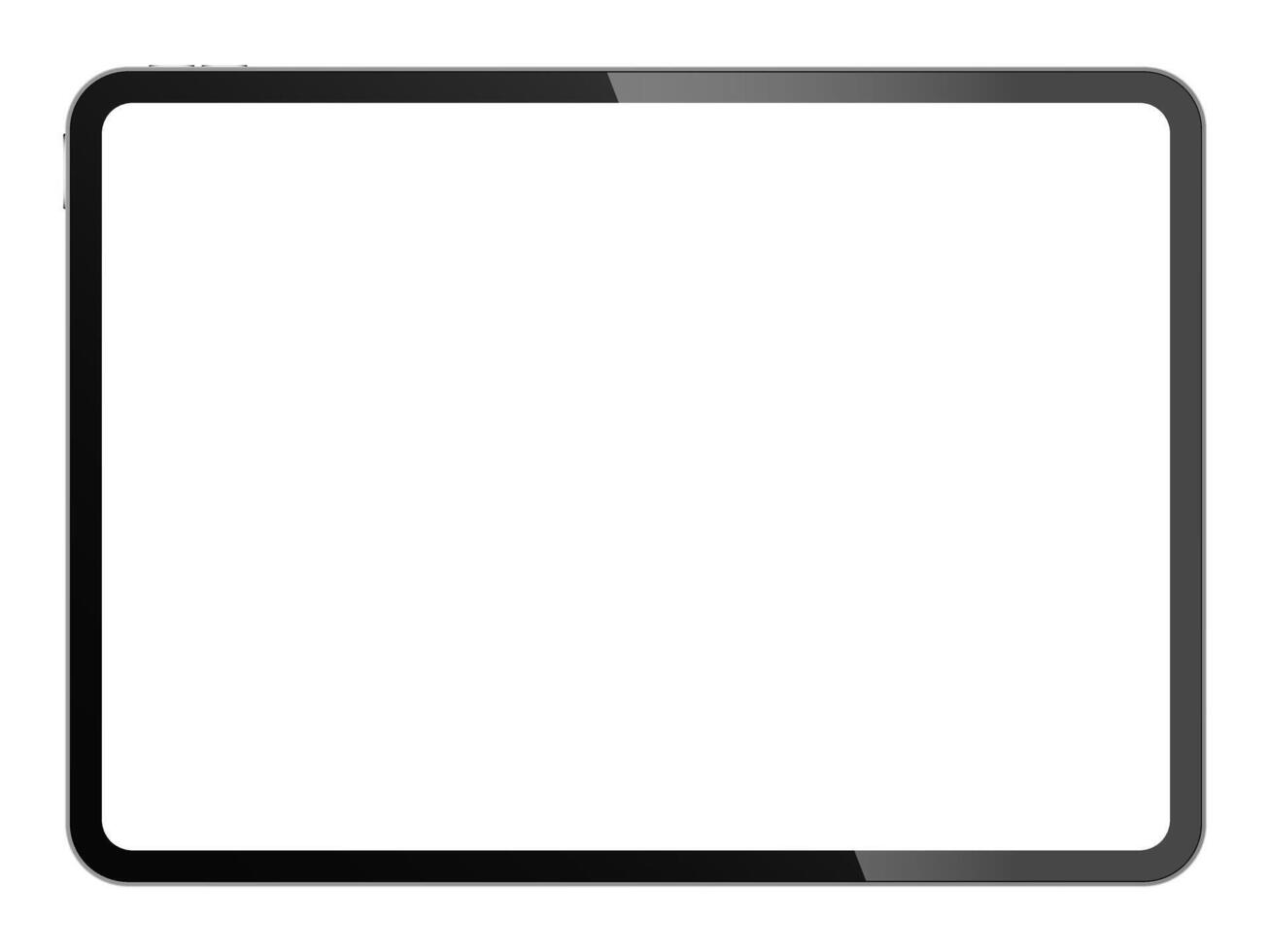 Tablet device blank screen shiny frame mockup template vector