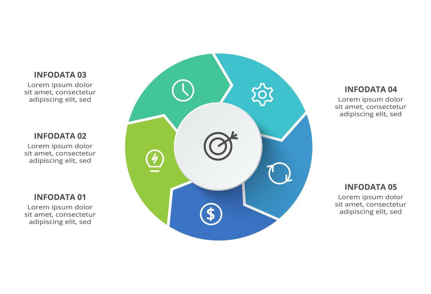 Creative concept for infographic with 5 steps, options, parts or processes. Business data visualization. vector