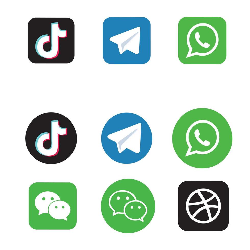 Collection of Social Media Icons ClipArt Design - Social Media Symbol illustration vector