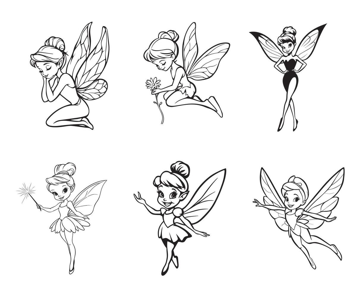 Collection of Tinker Bell illustration - TinkerBell Clipart Design vector