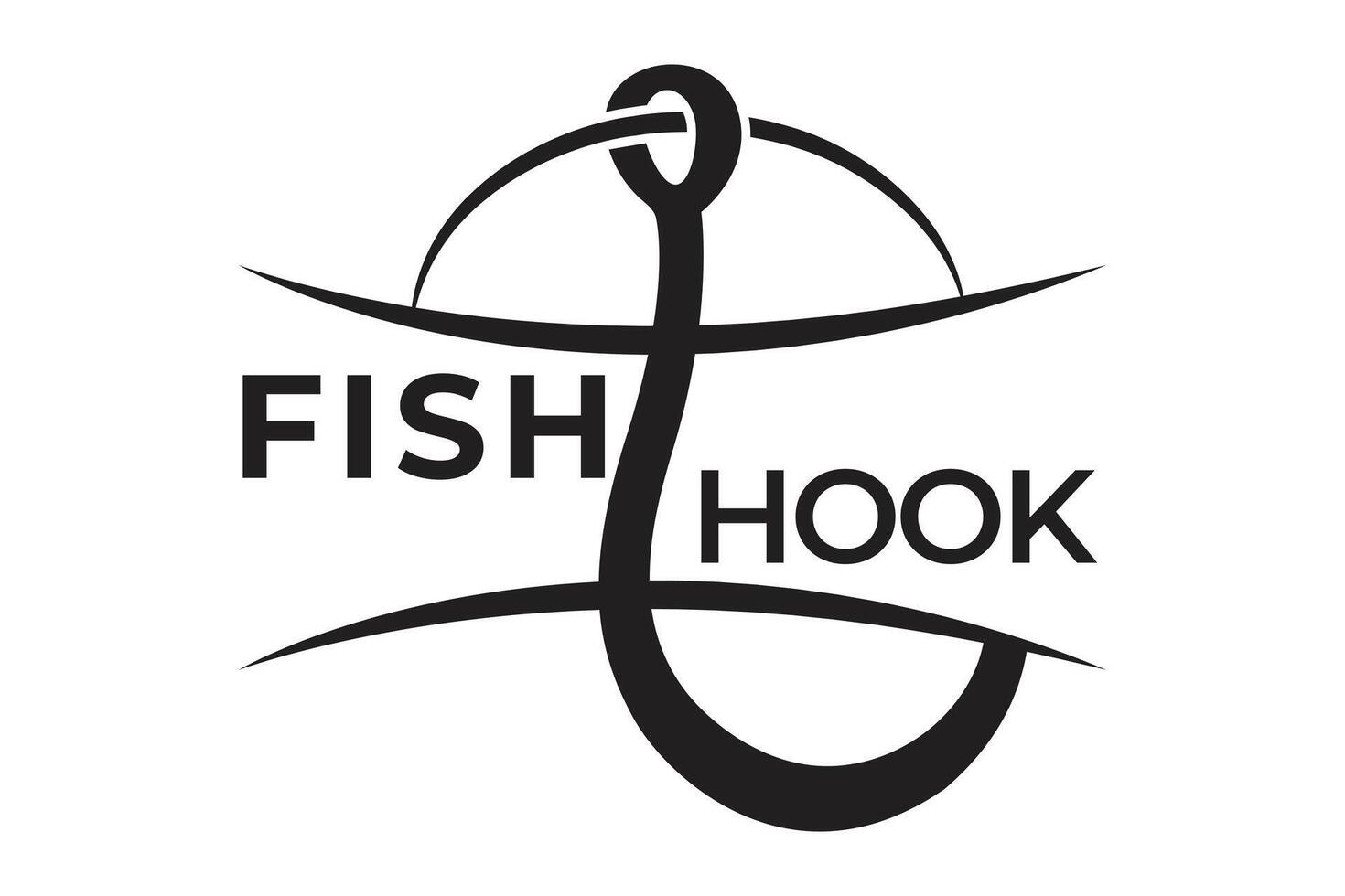 Fishing Logo Design, Fishing Hook Logo Design, Logo For Fishing Brand, Hook Design, Logo For Fishing Lovers, Typography Design for Anglers, Fishing Artwork, Fishing Hook Design, Logo Design vector