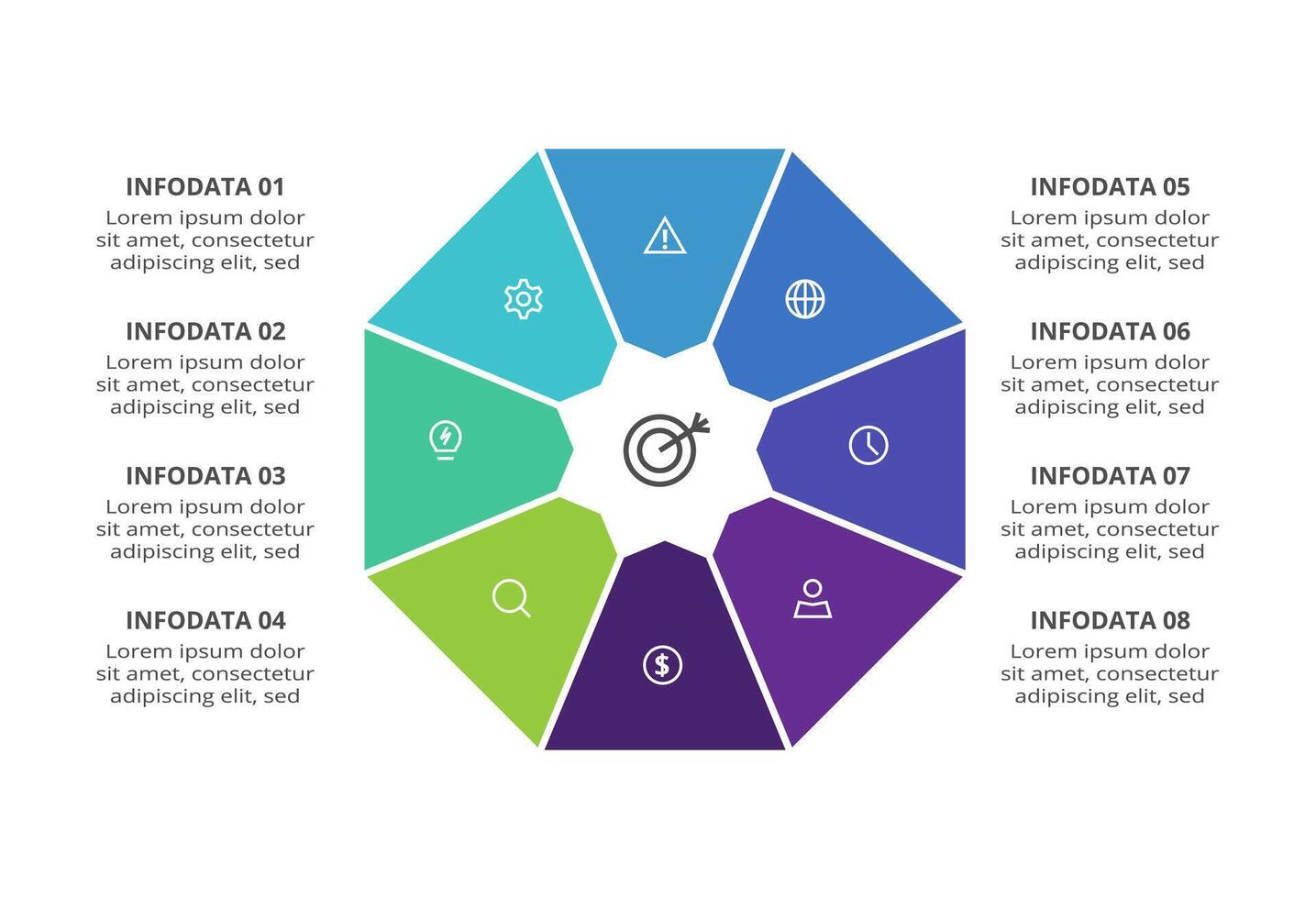 Creative concept for infographic with 8 steps, options, parts or processes. Business data visualization. vector