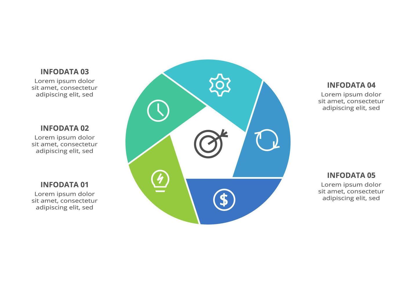 Creative concept for infographic with 5 steps, options, parts or processes. Business data visualization. vector
