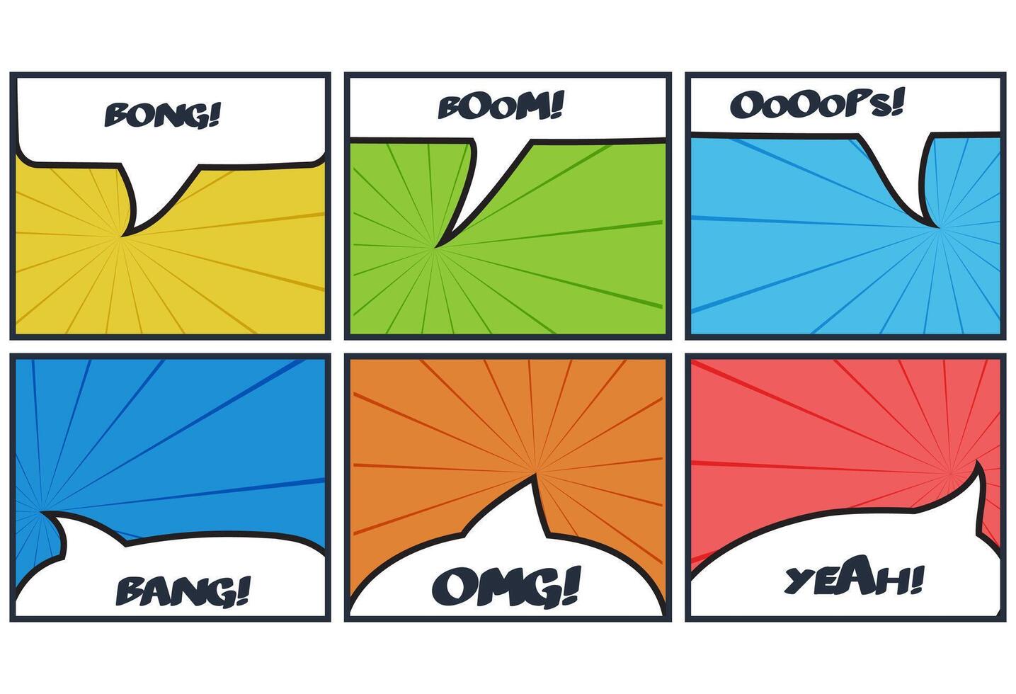 Comics infographic with 6 steps, options, parts or processes. Business data visualization. Creative infographic template vector