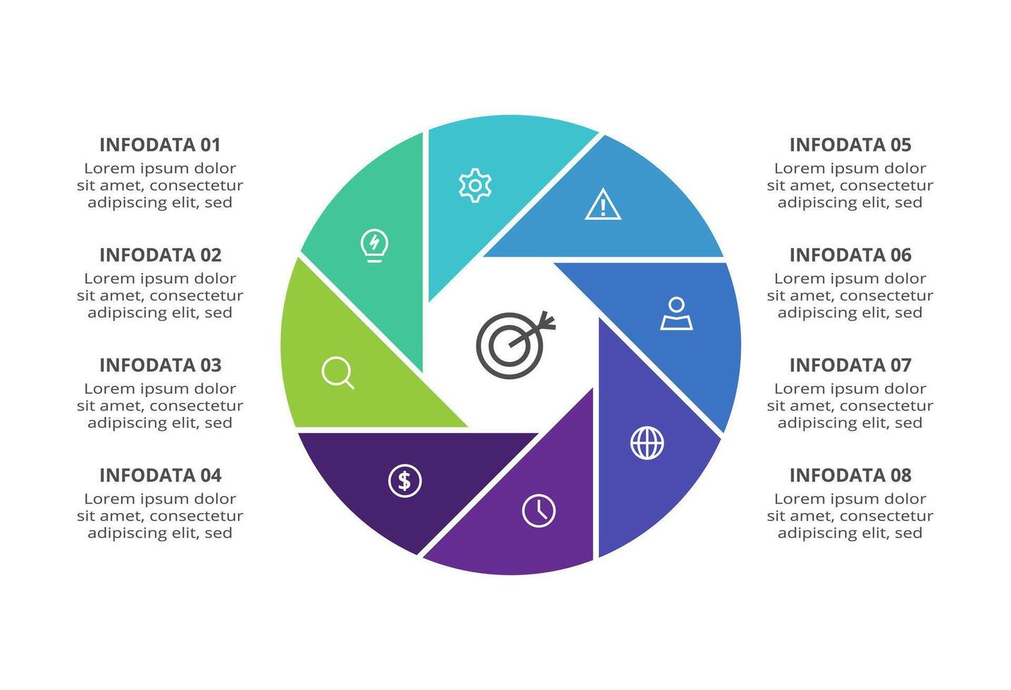Creative concept for infographic with 8 steps, options, parts or processes. Business data visualization. vector