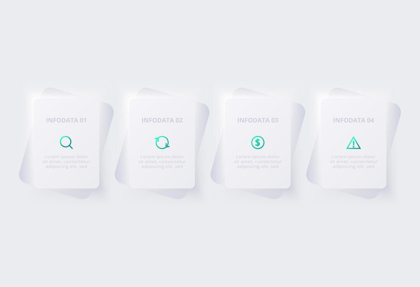 Neumorphic flowchart infographic. Creative concept for infographic with 4 steps, options, parts or processes. Template for diagram, graph, presentation and chart. vector