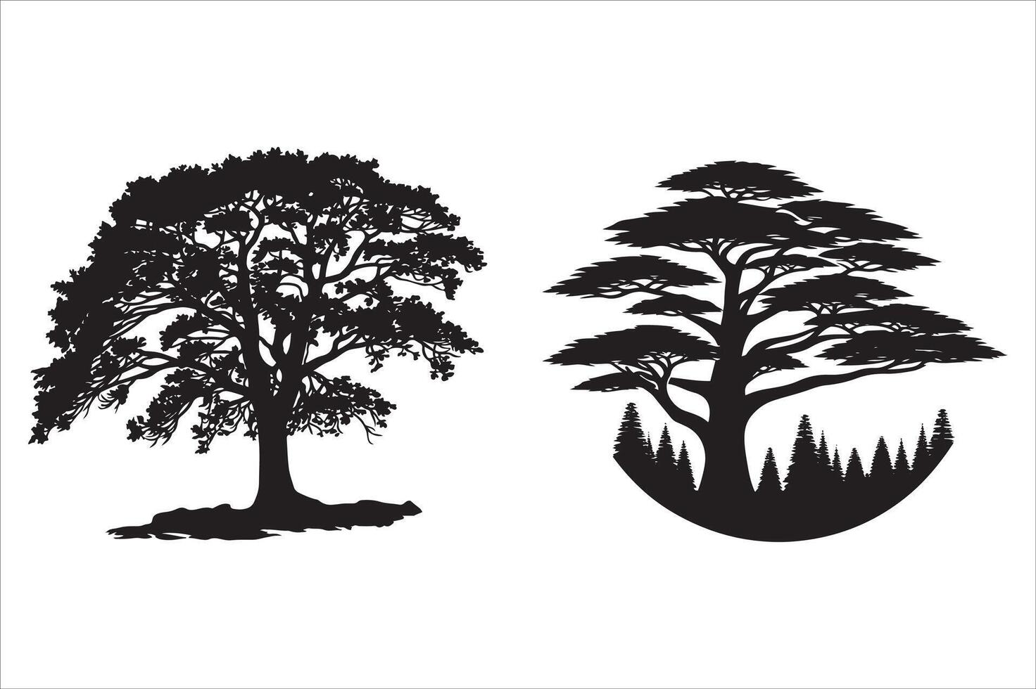 tree silhouette art vector
