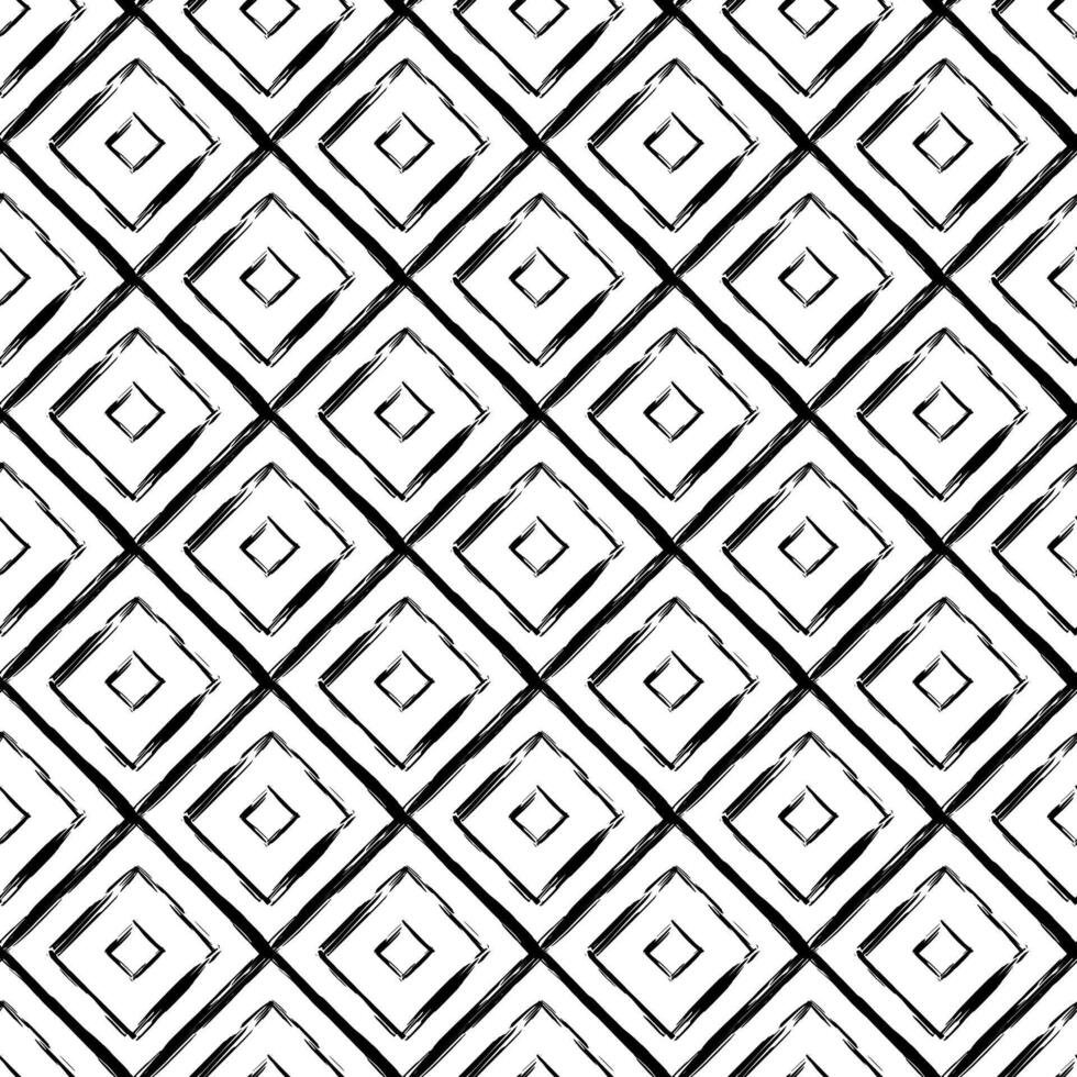 Aesthetic Contemporary printable seamless pattern with abstract line, dot, shape brush stroke in black and white colors. Boho background in minimalist style Illustration for wallpaper fabric vector