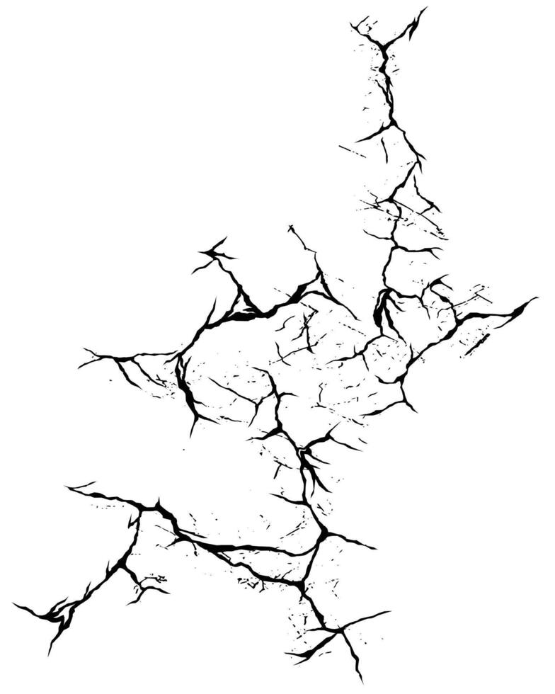 Hand drawn cracked wall illustration vector