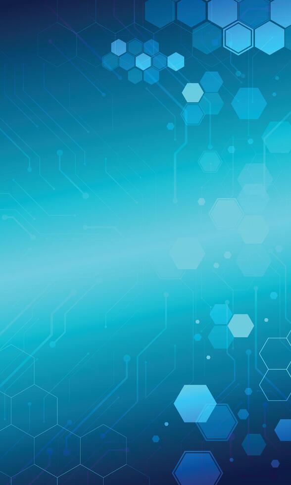 Abstract hexagon pattern blue gradient digital technology wallpaper vector