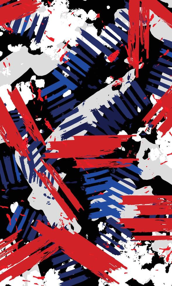 Abstract grunge brush stroke messy wallpaper for sublimation jersey vector