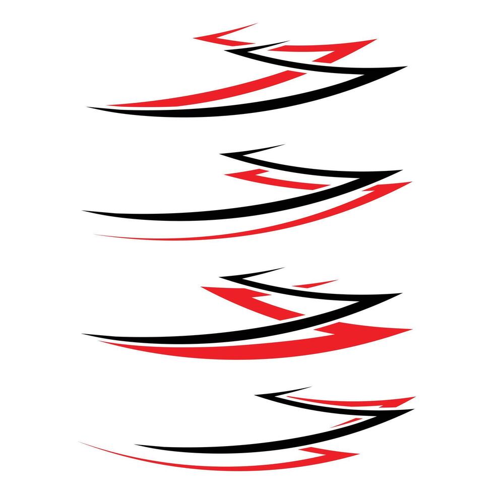 Abstract stripes car wrap vinyl sticker set vector