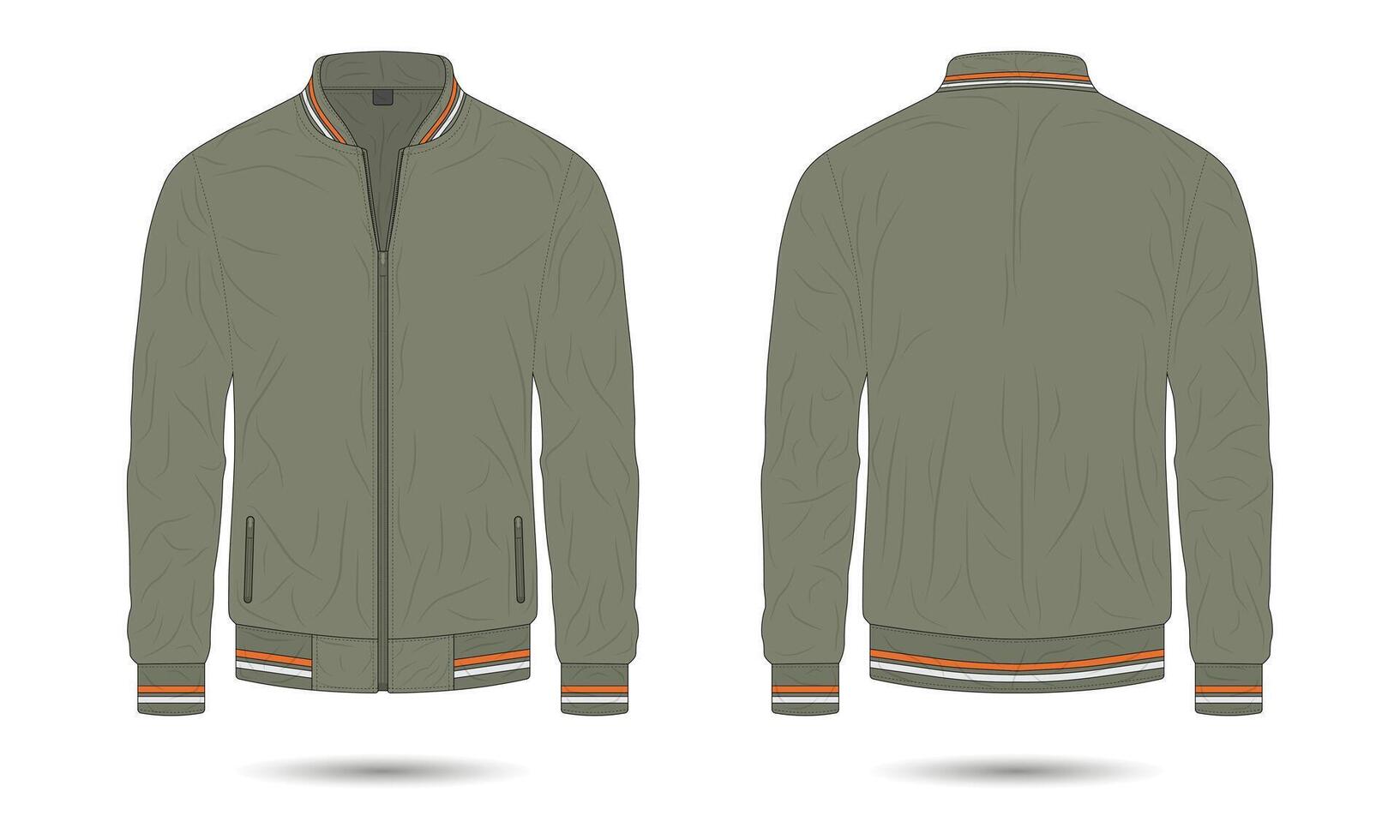 Bomber jacket mockup front and back view vector