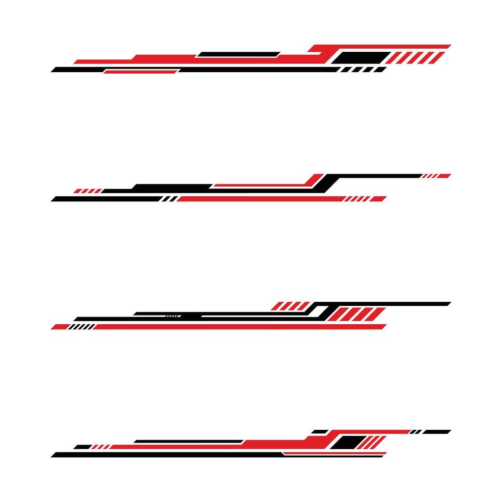 Set of abstract geometric stripes vehicle wrap vinyl stickers vector