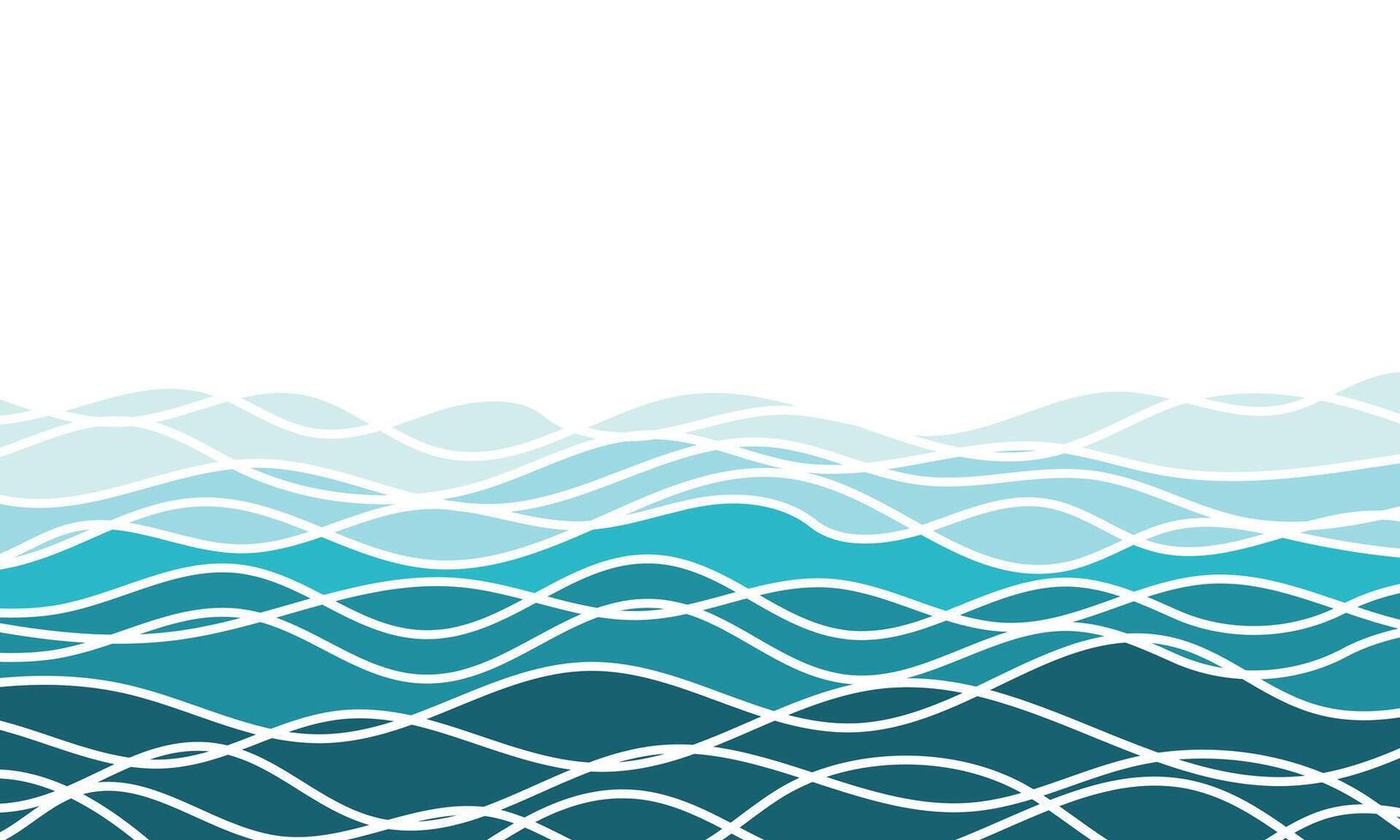 Abstract wavy blue sea water surface background vector