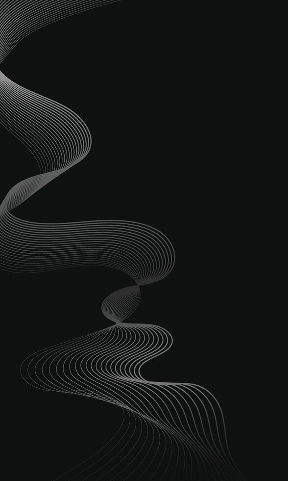 Elegant blank wallpaper of abstract wavy curved silver lines vector