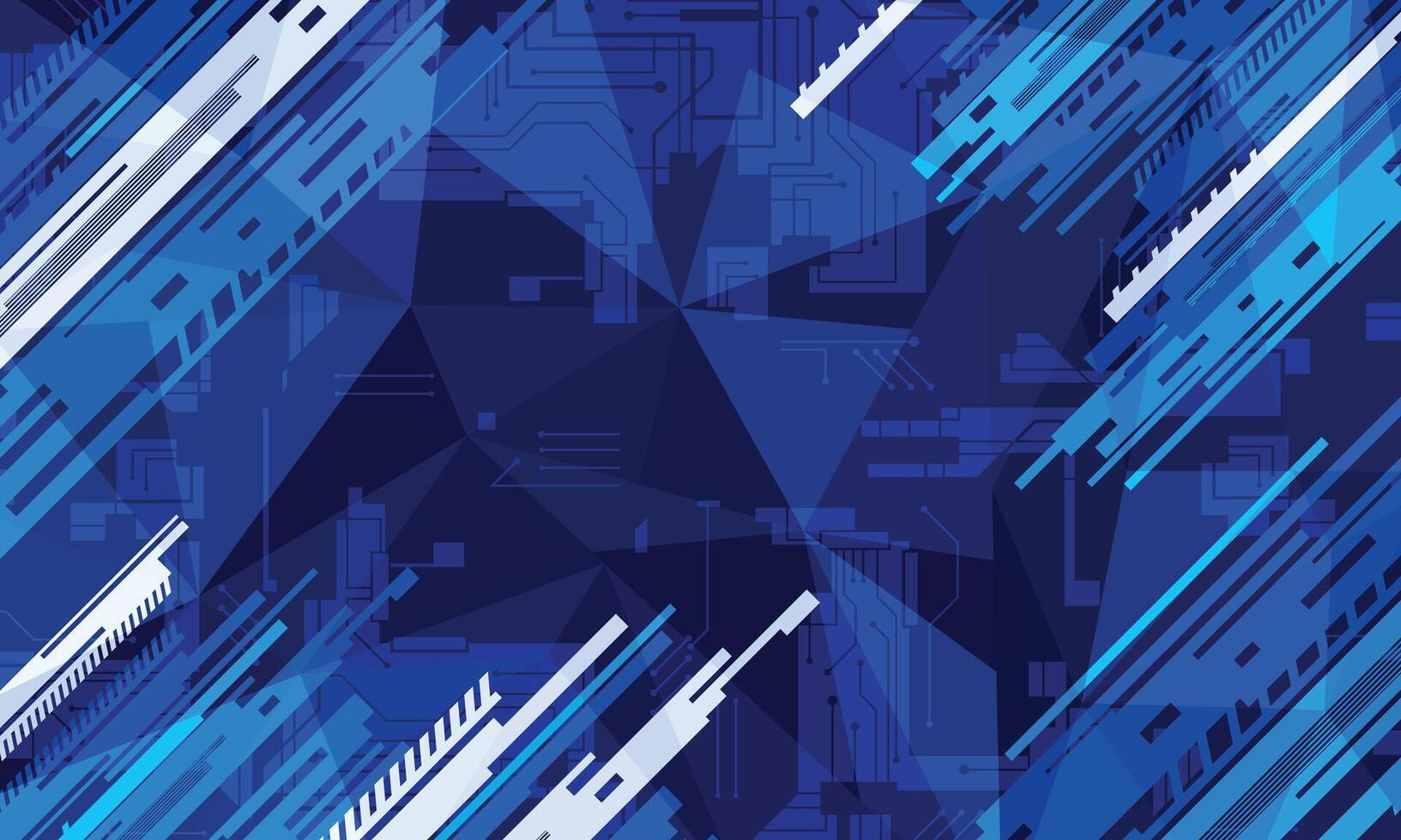 Blue background futuristic technology abstract geometric shapes vector