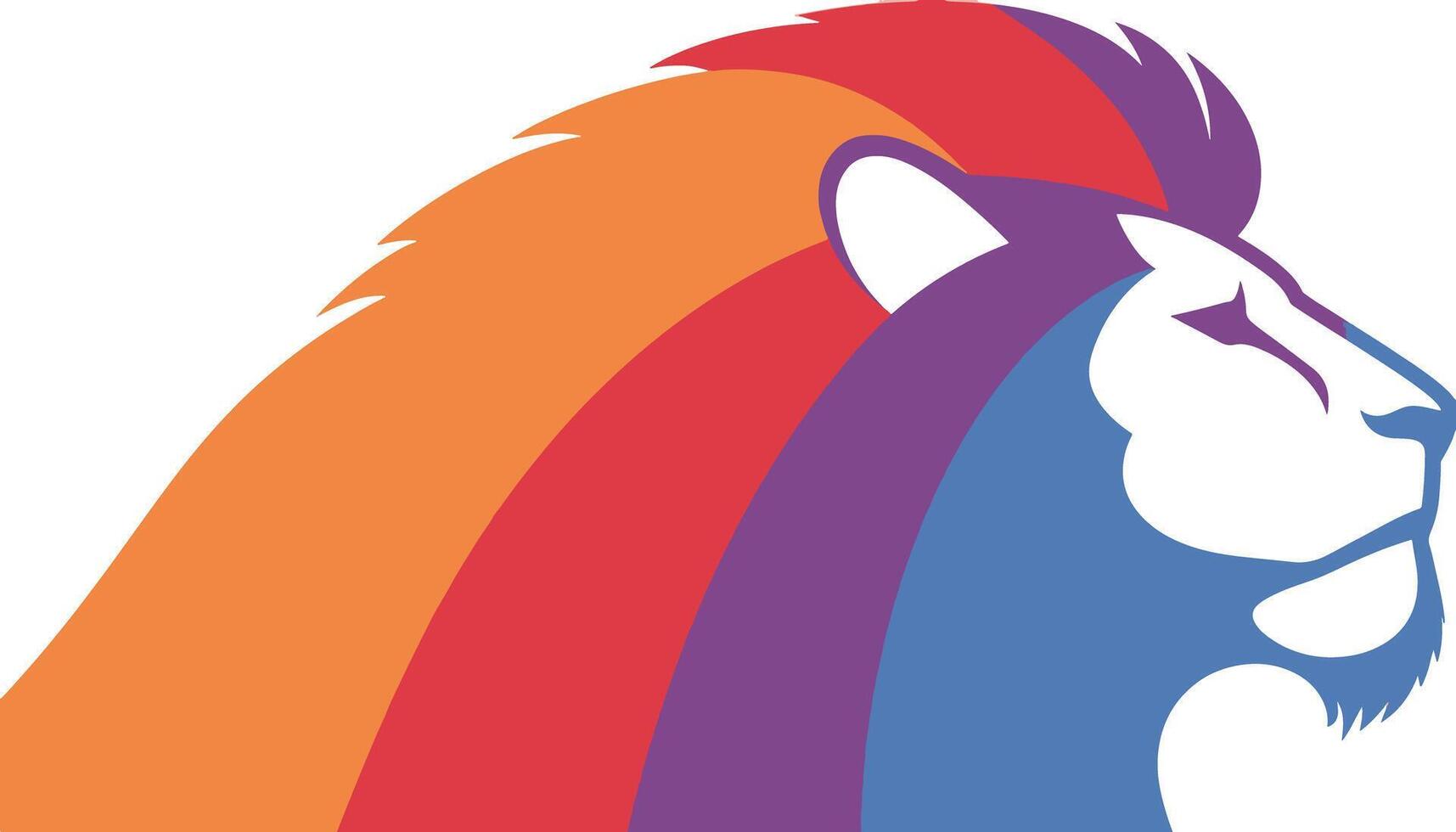 The lion logo is colorful and colorful vector
