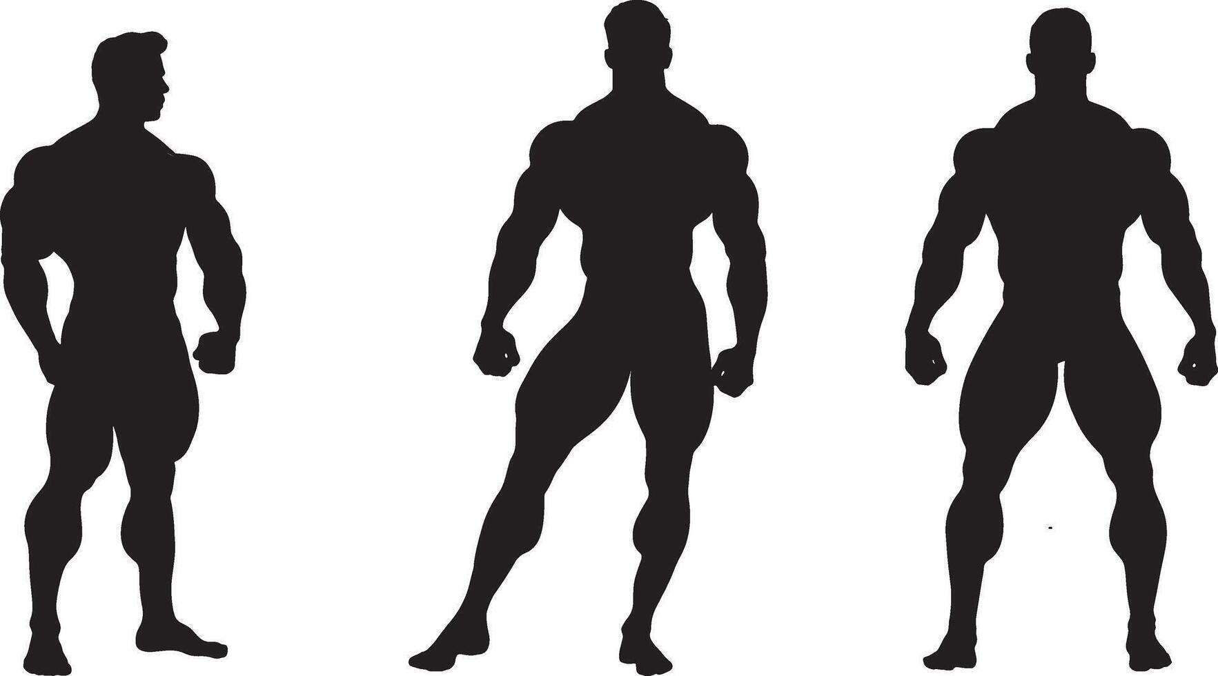 A silhouette of a man in different poses vector