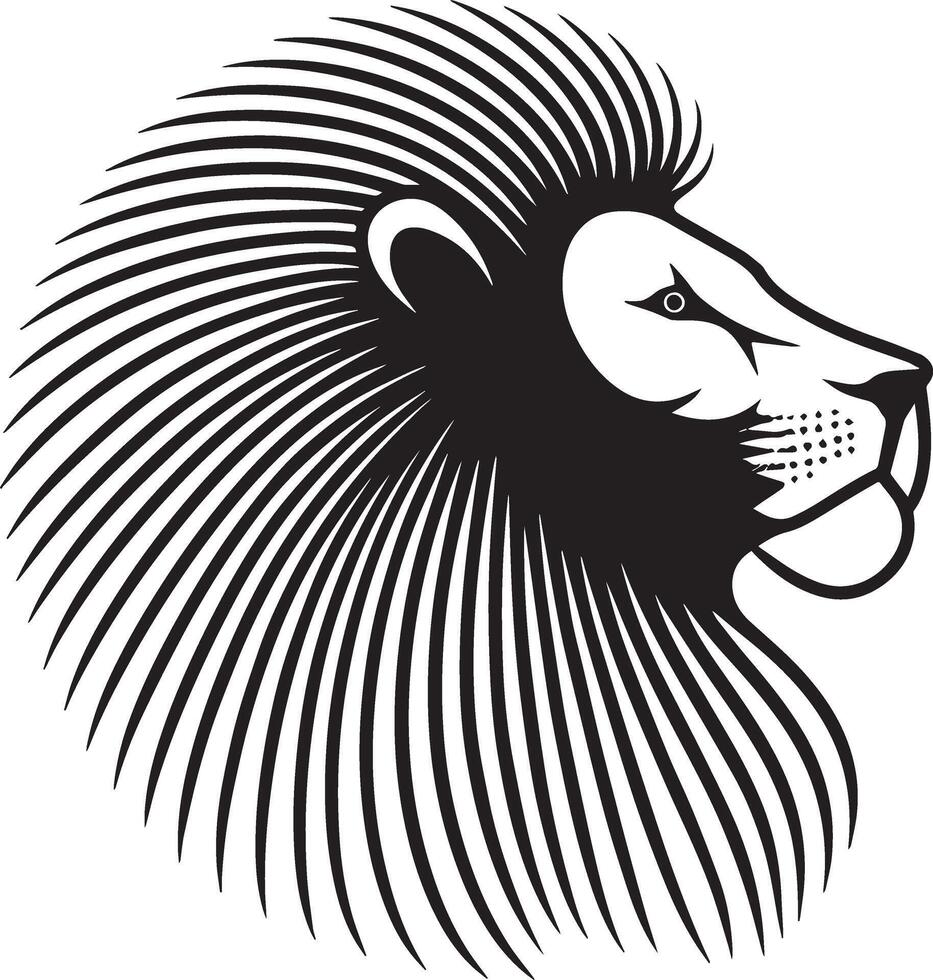 Lion head silhouette on white background vector