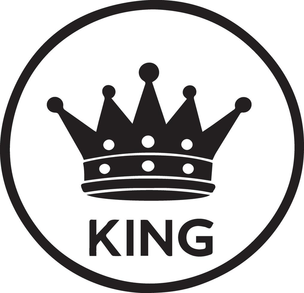 The king logo is shown in a black and white circle vector