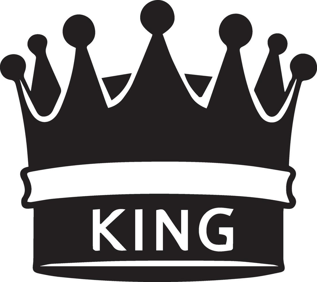 A black and white logo for king vector