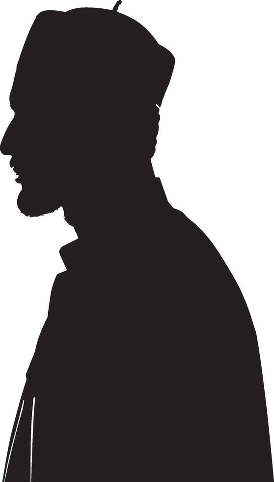 A silhouette of a man in a hat vector
