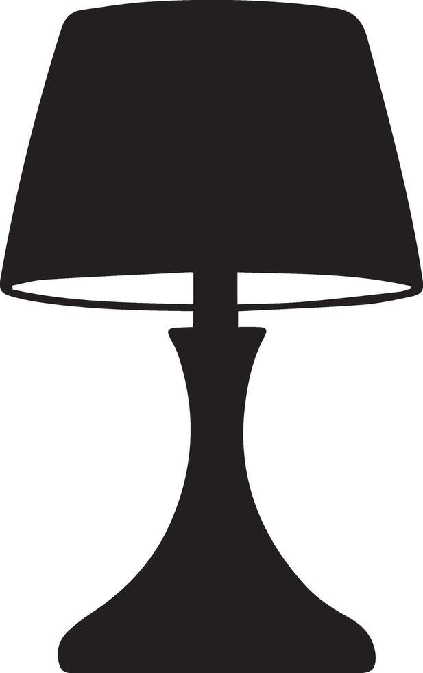 A black and white illustration of a lamp vector