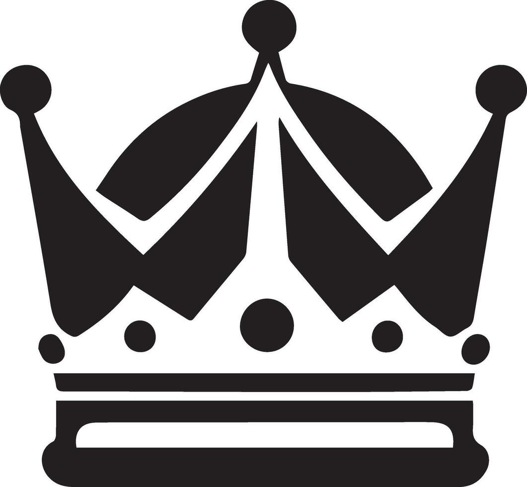 A black and white crown icon on a white background vector