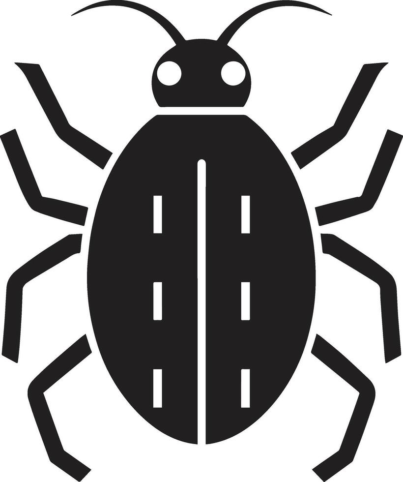 A black and white bug icon on a white background vector