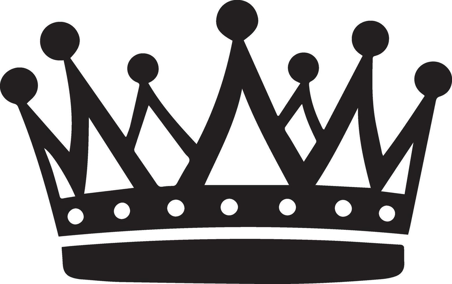 A black and white illustration of a crown vector