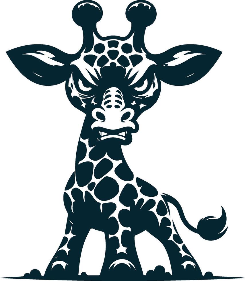 An angry giraffe vector