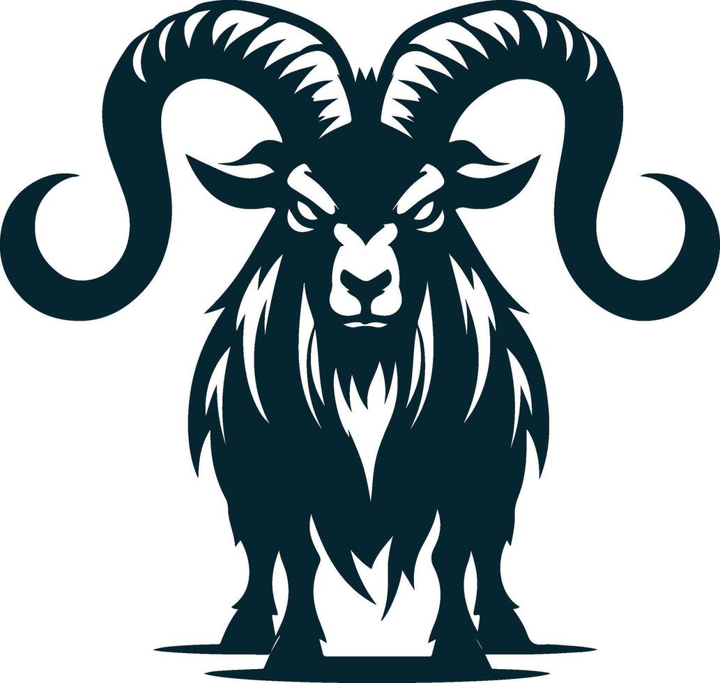The ram is standing with its horns up vector