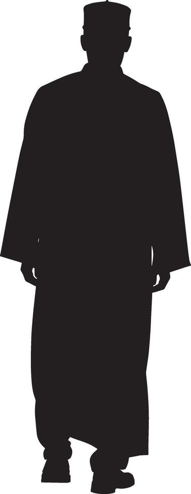 A silhouette of a man in a robe vector
