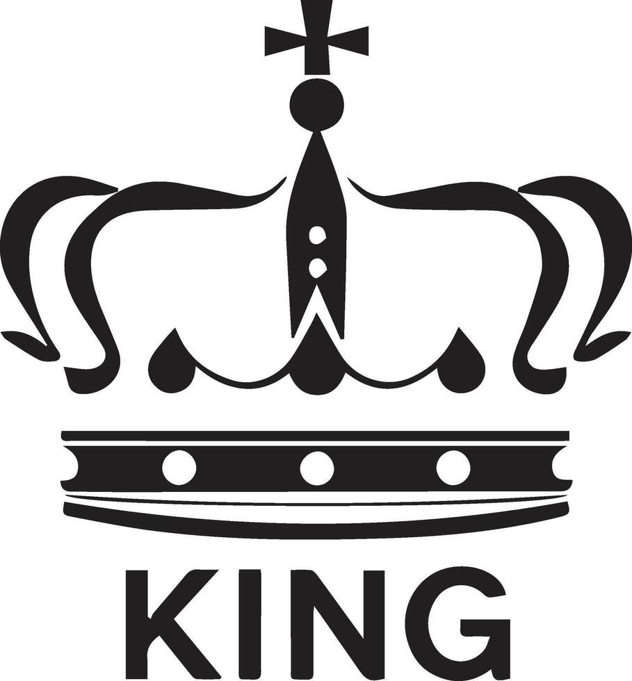 The word king is in the middle of a crown vector