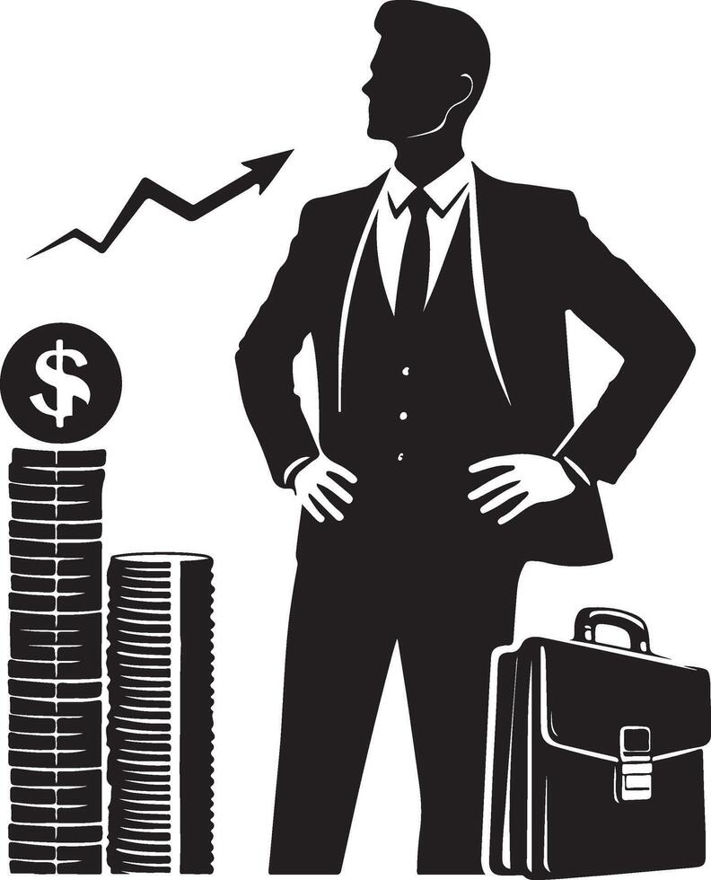 Businessman outline, professional figure representation, business role icon, corporate silhouette image vector