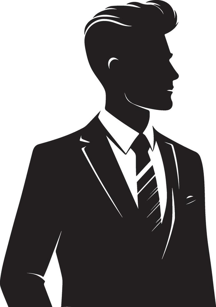 Silhouette of corporate professional, business executive design, businessman iconography, office silhouette graphic vector