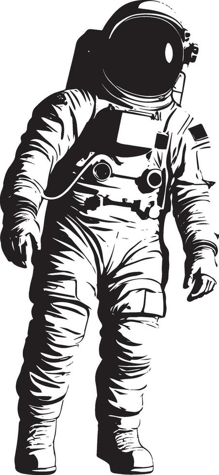 Silhouette of an astronaut, outer space imagery, space suit profile, celestial figure representation vector