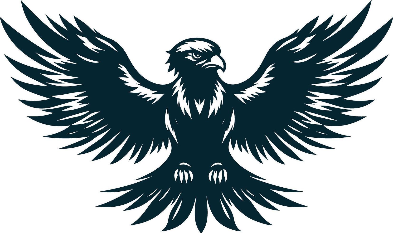 An eagle with wings spread out on a white background vector