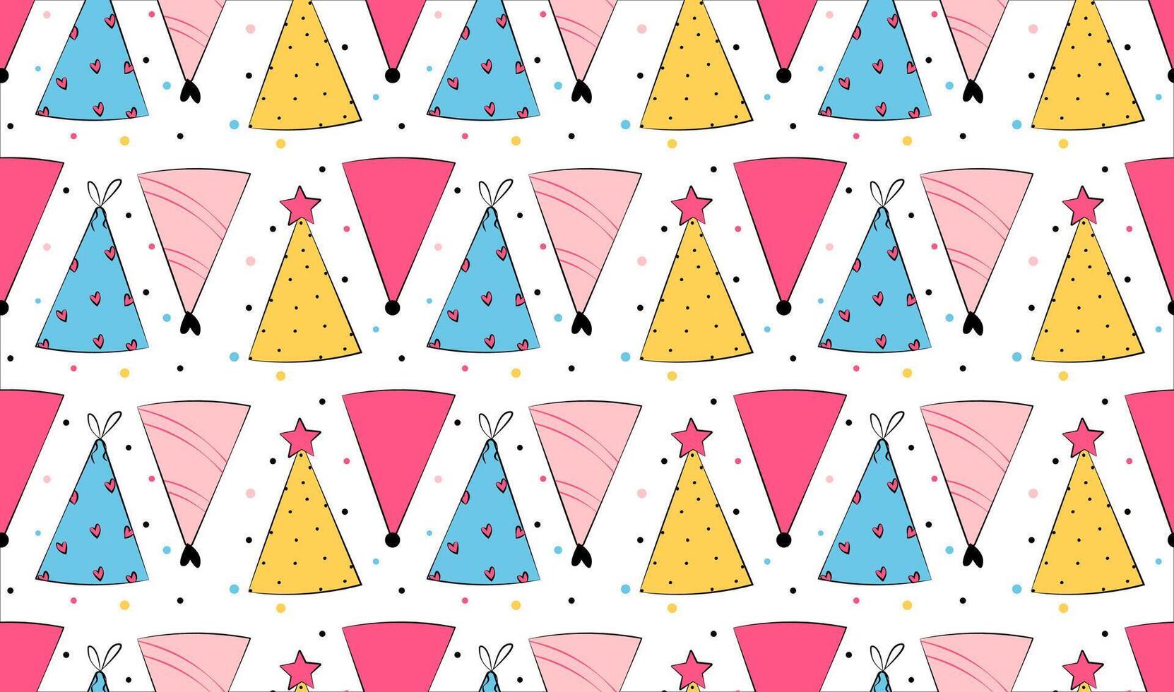 Birthday. Seamless bright pattern on isolated background. Wrapping. vector