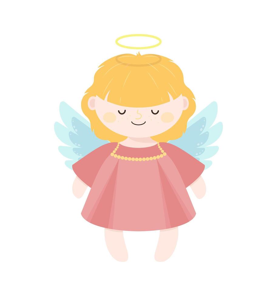 Cute angel in a dress. Isolated on a white background. vector