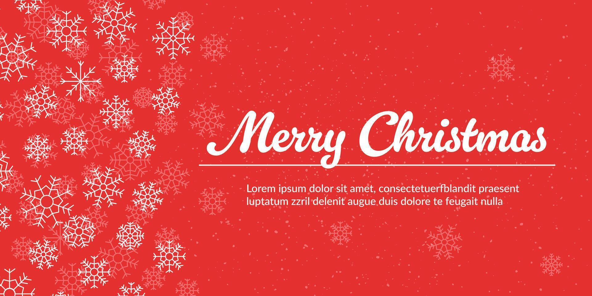 Snow red background. Christmas winter design. White falling snowflakes, abstract landscape. vector