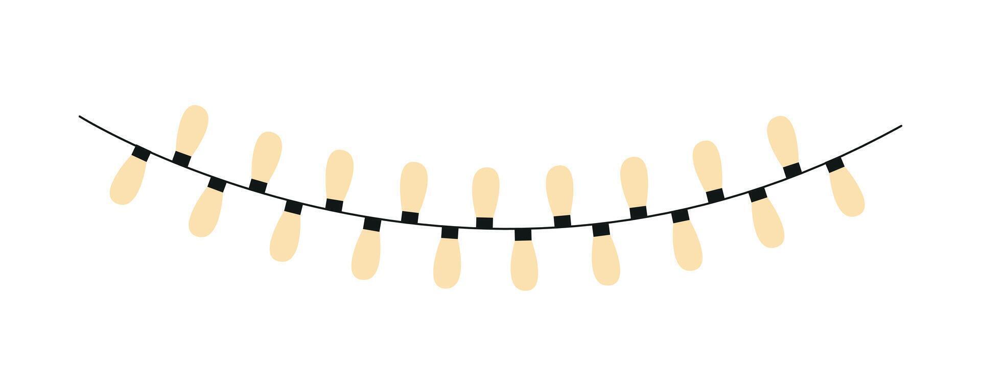 Flat hanging garland with lamps clipart vector