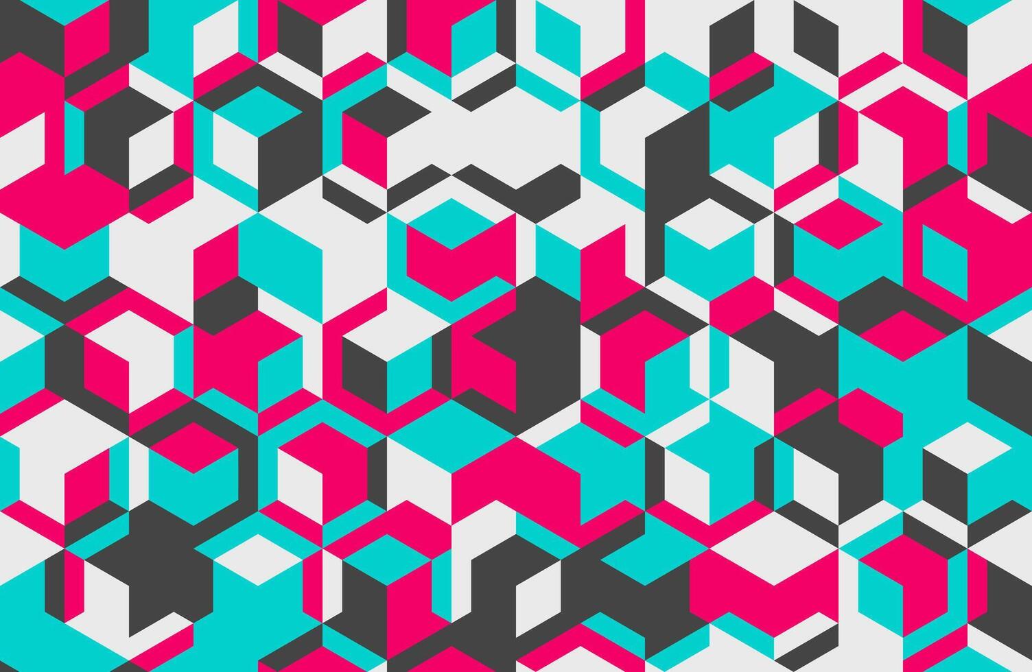 Abstract geometric design featuring seamless shapes and mosaic texture. Ideal for backgrounds, posters, and trendy textile prints with a modern flair. vector